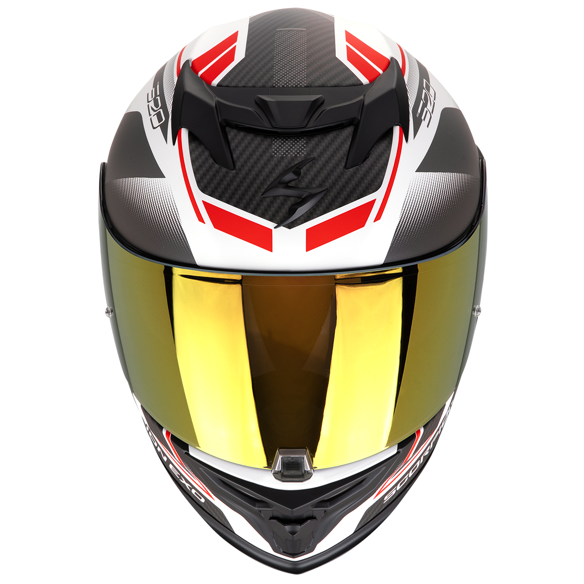 SCORPION EXO - 520 EVO AIR LENA - BIANCO OPACO - ARGENTO - ROSSO - CASCO INTEGRALE SPORT RACING - immagine 3