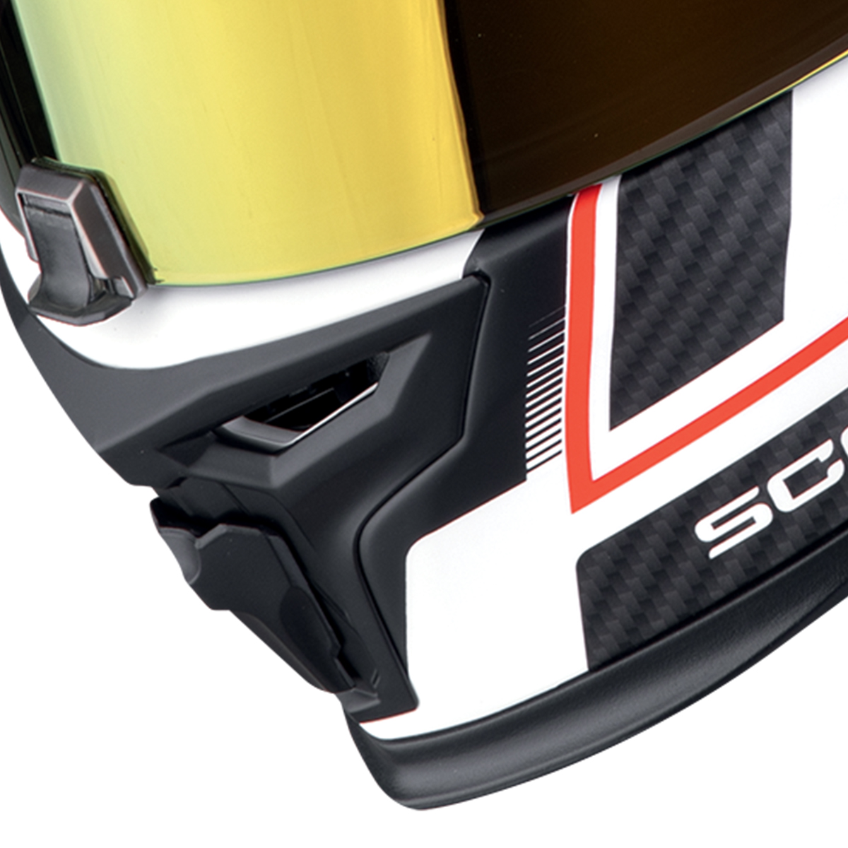 SCORPION EXO - 520 EVO AIR LENA - BIANCO OPACO - ARGENTO - ROSSO - CASCO INTEGRALE SPORT RACING - immagine 8