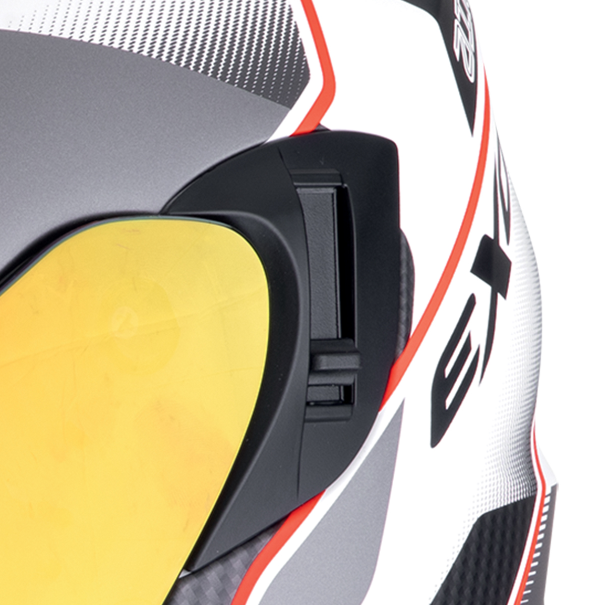 SCORPION EXO - 520 EVO AIR LENA - BIANCO OPACO - ARGENTO - ROSSO - CASCO INTEGRALE SPORT RACING - immagine 6