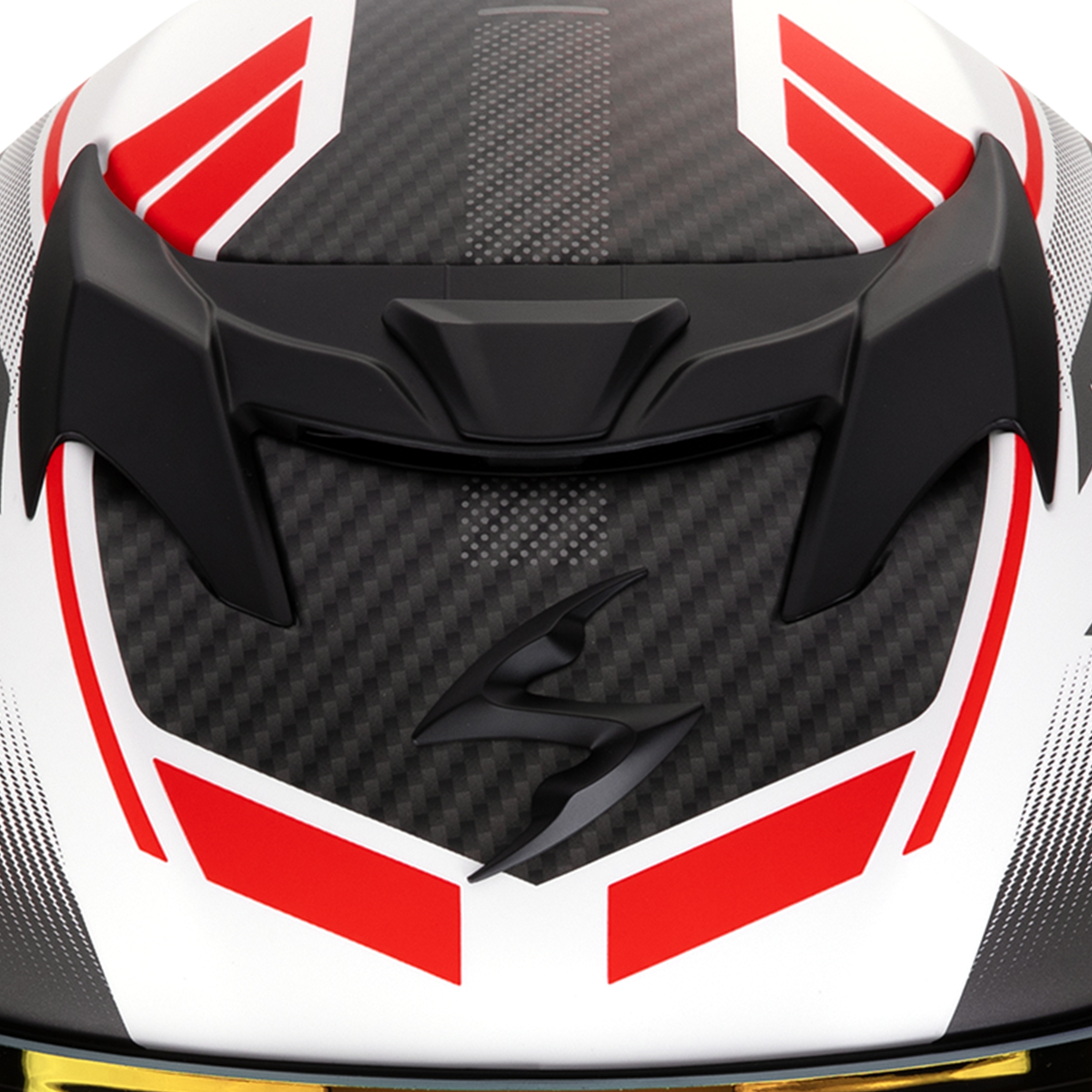 SCORPION EXO - 520 EVO AIR LENA - BIANCO OPACO - ARGENTO - ROSSO - CASCO INTEGRALE SPORT RACING - immagine 4
