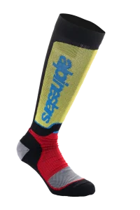 ALPINESTARS MX PLUS SOCKS BLACK/RED/LIGHT BLU – CALZINI MX PLUS NERO/ROSSO/AZZURRO