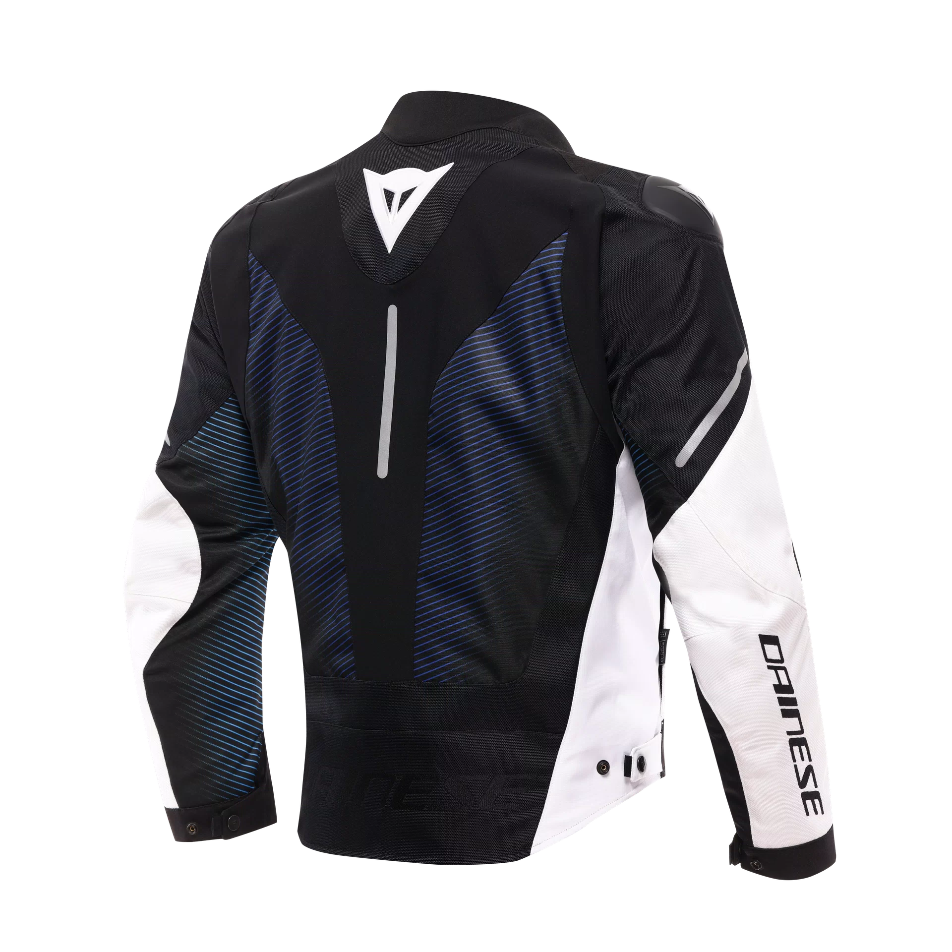 DAINESE GIACCA SUPER SPRINT - BLACK / BLUE / WHITE - NERO BLU BIANCO - GIACCA MOTO IMPERMEABILE SPORTIVA IN TESSUTO D-DRY - immagine 3